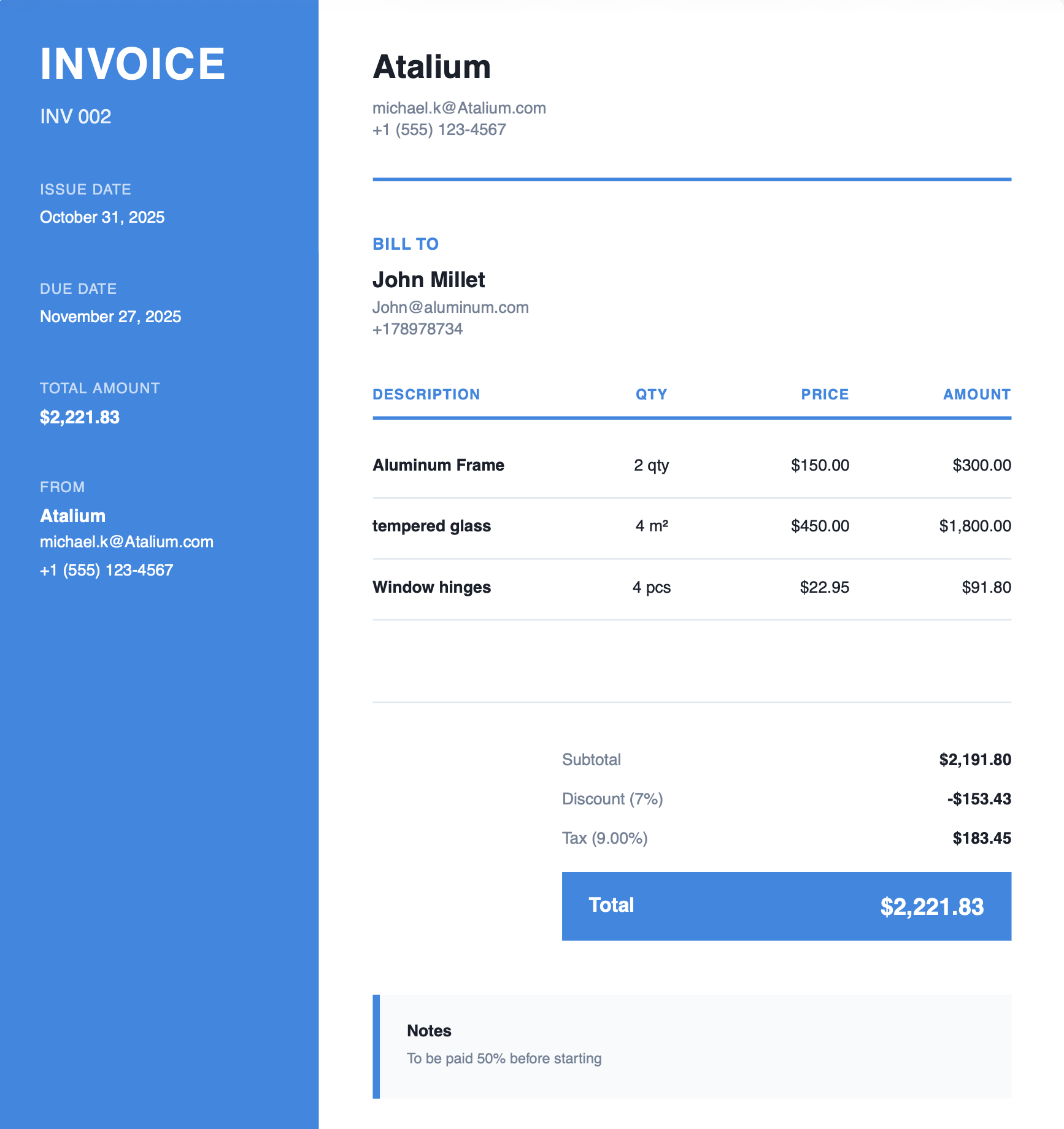 InvoiceASAP mobile interface